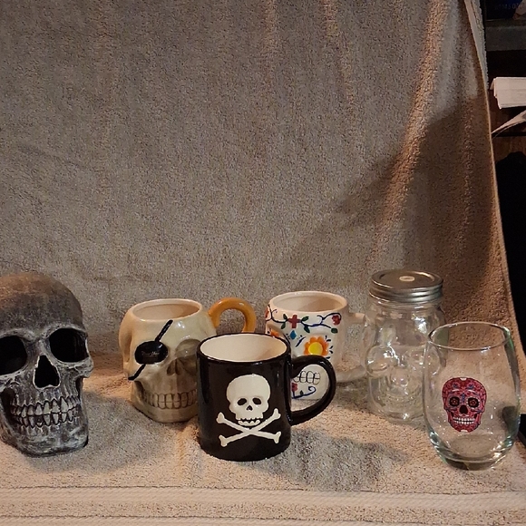 Skull Themed Mug and Glass Set